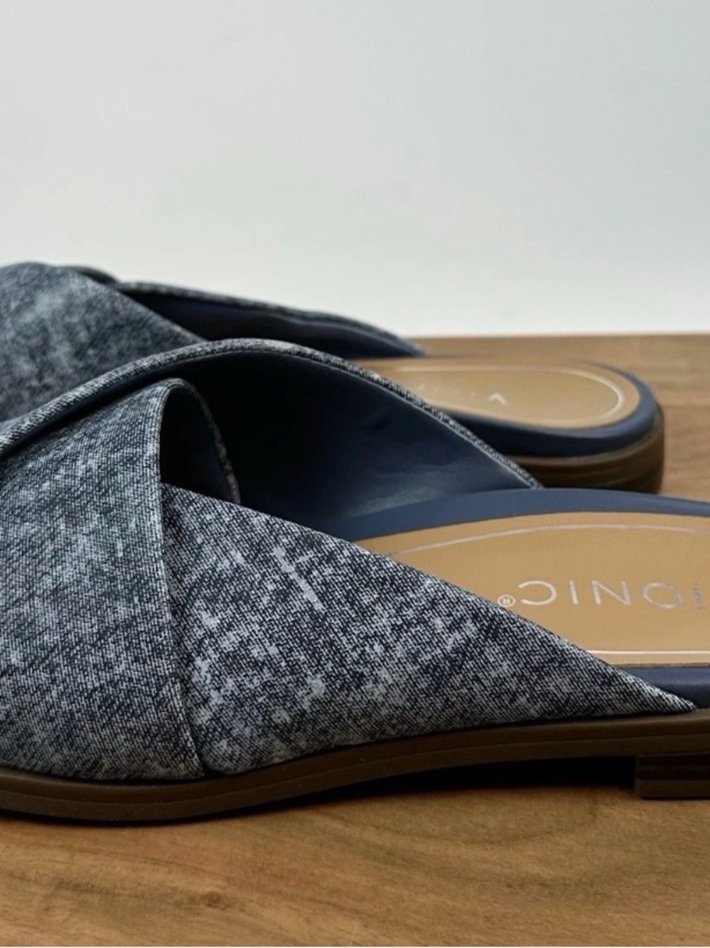Vionic Blue Slide Mules Cross-Band - Picture 4 of 8